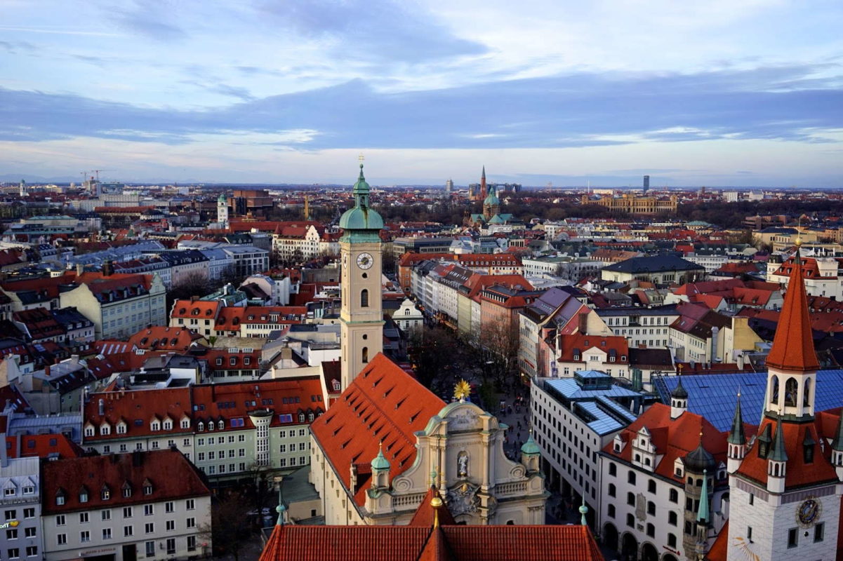 Вид на Мюнхен с высоты, Германия
