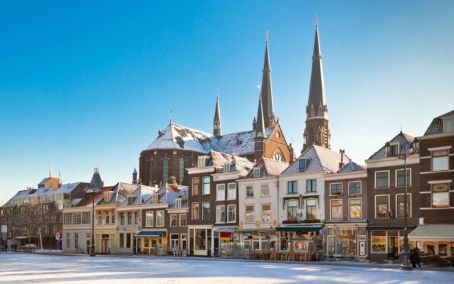 Город Дельфт зимой, Нидерланды
