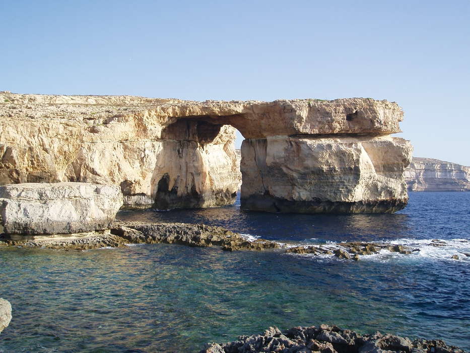 Мальта скала Лазурное Окно Гозо