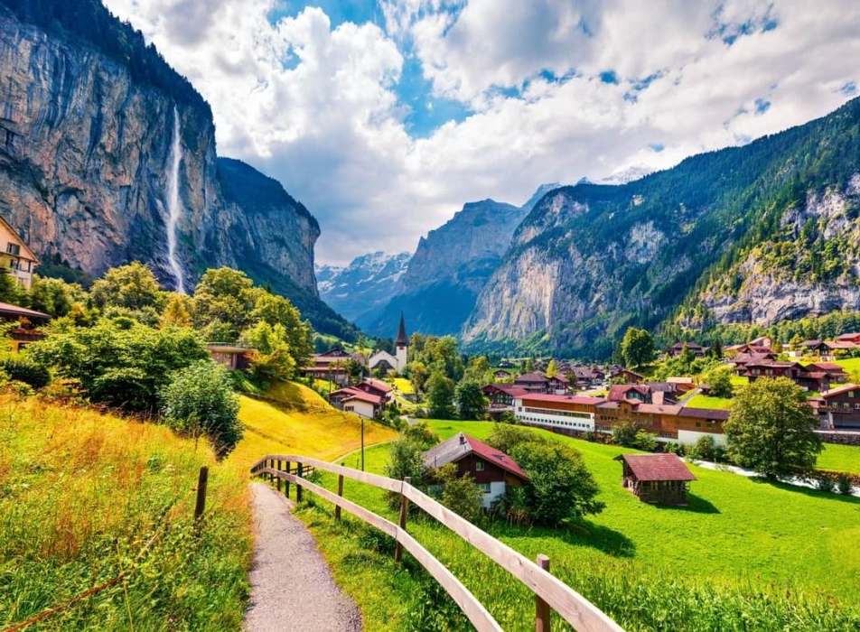 долина лаутербруннен (lauterbrunnen valley), швейцария