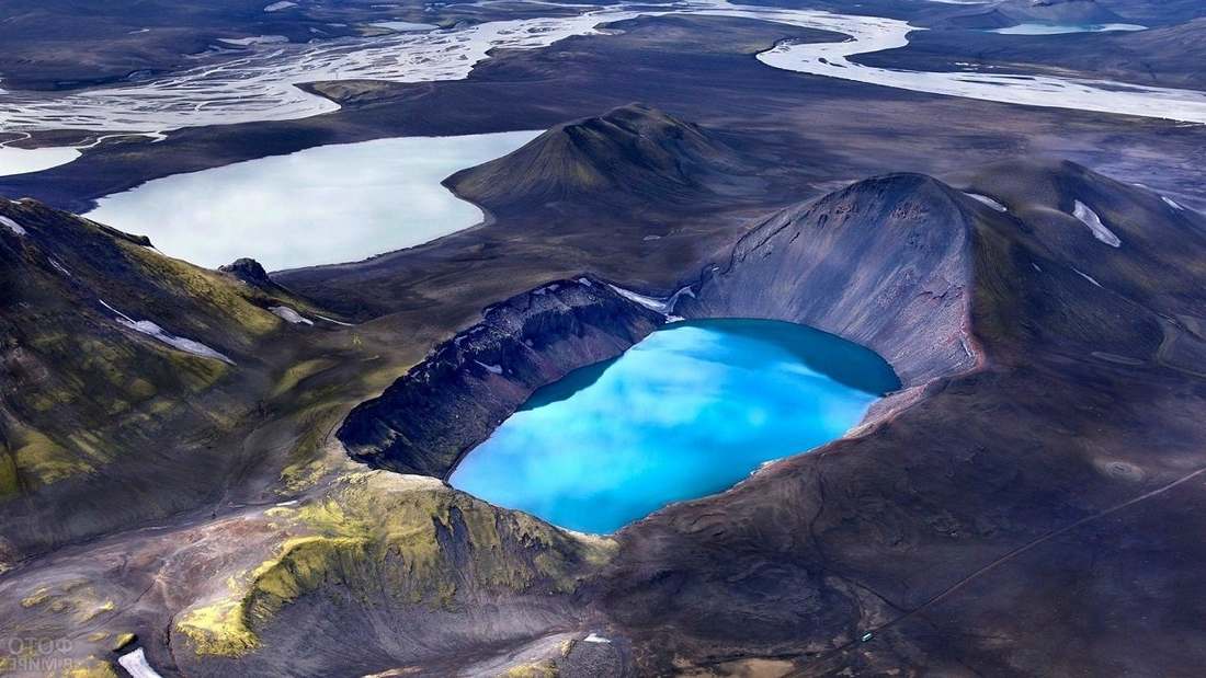 кратер вулкана озеро Askja Аскья Исландия 2