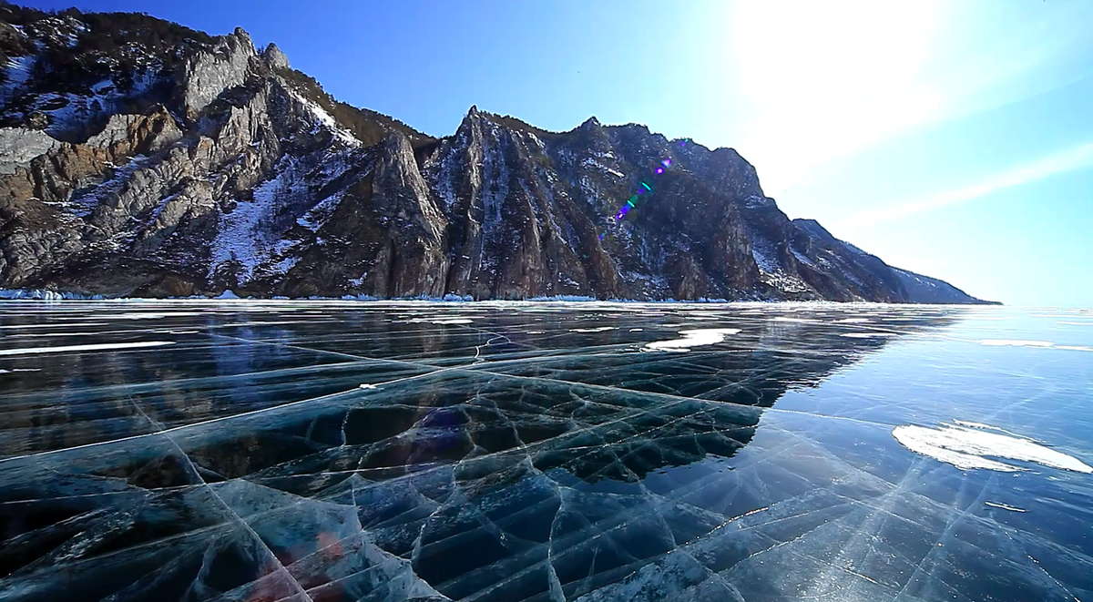 лёд на озере байкал