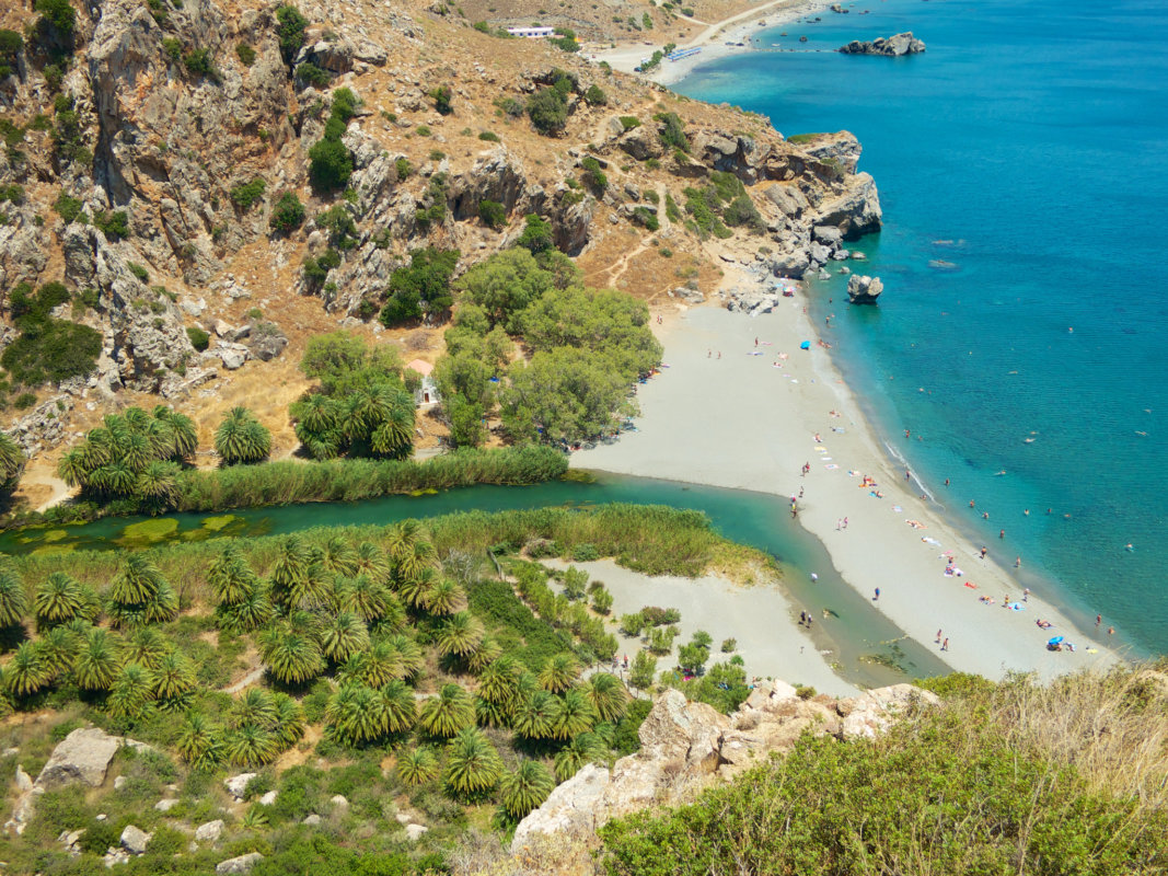 Пляж Превели остров Крит фото с высоты