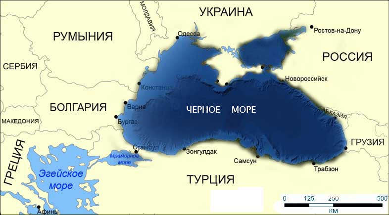 карта Страны омываемые Черным морем