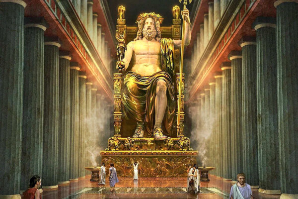 Чем знаменита статуя Зевса в Олимпии?