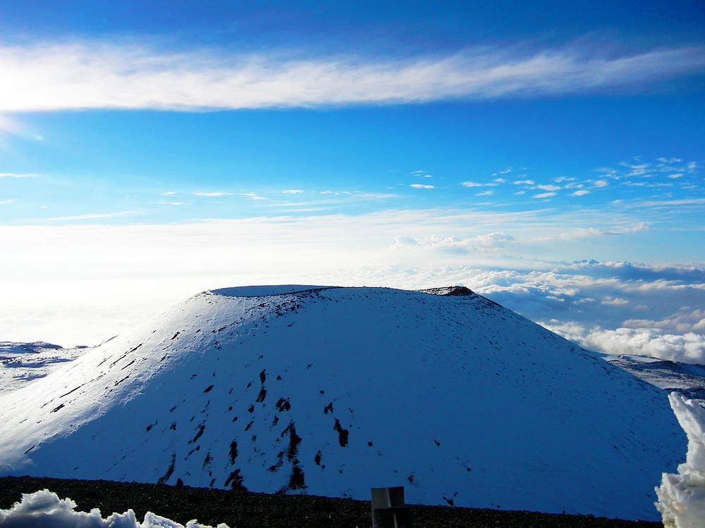Mauna Kea вулкан покрытый снегом